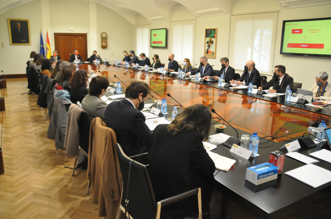 Imagen de la reunión celebrada en el Palacio de la Moncloa. 